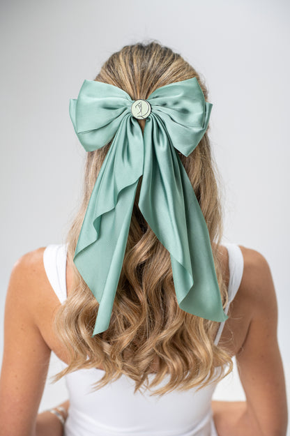 Mint Green Hair Bow w/ Magnetic Golf Ball Marker GOLF by QD
