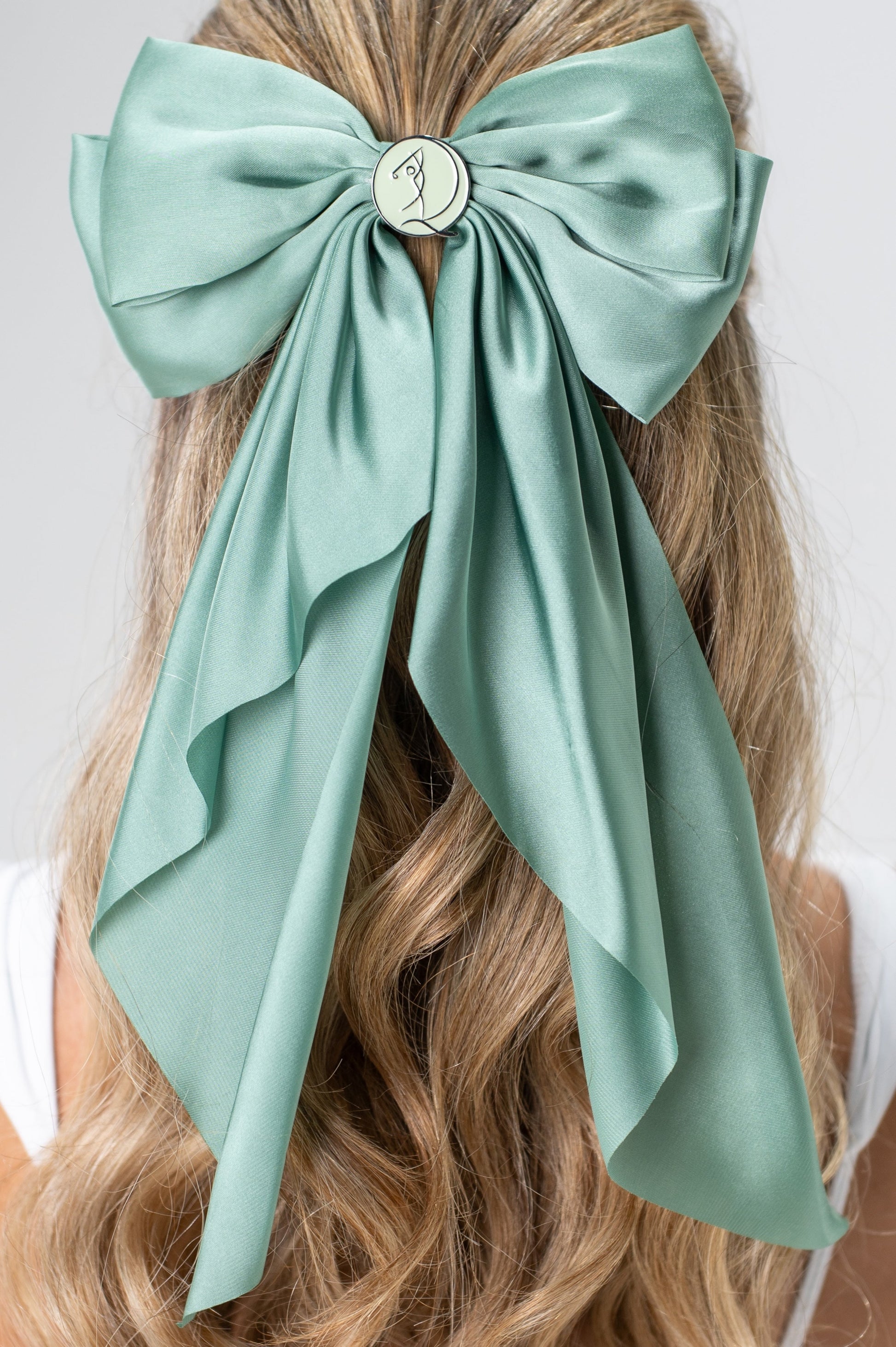 Mint Green Hair Bow w/ Magnetic Golf Ball Marker GOLF by QD