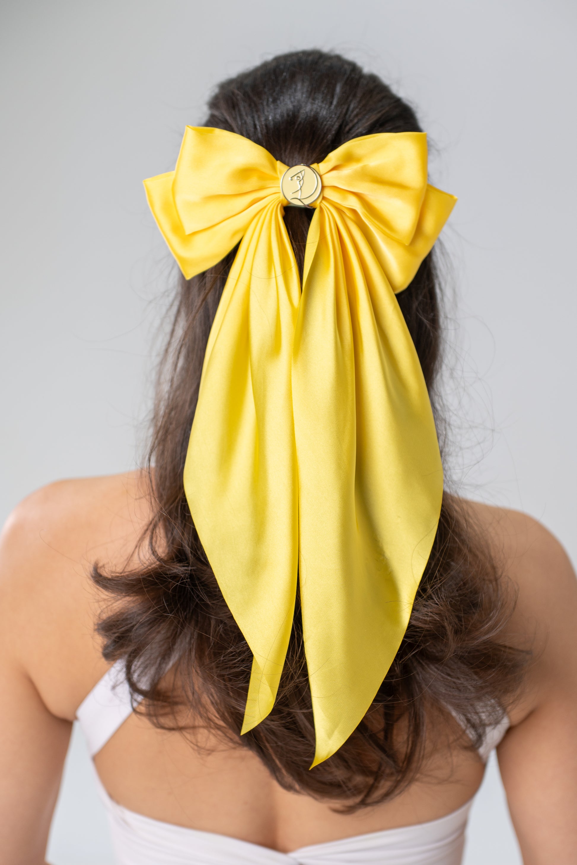 Yellow Hair Bow w/ Magnetic Golf Ball Marker GOLF by QD