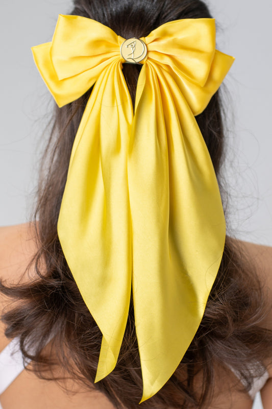 Yellow Hair Bow w/ Magnetic Golf Ball Marker GOLF by QD